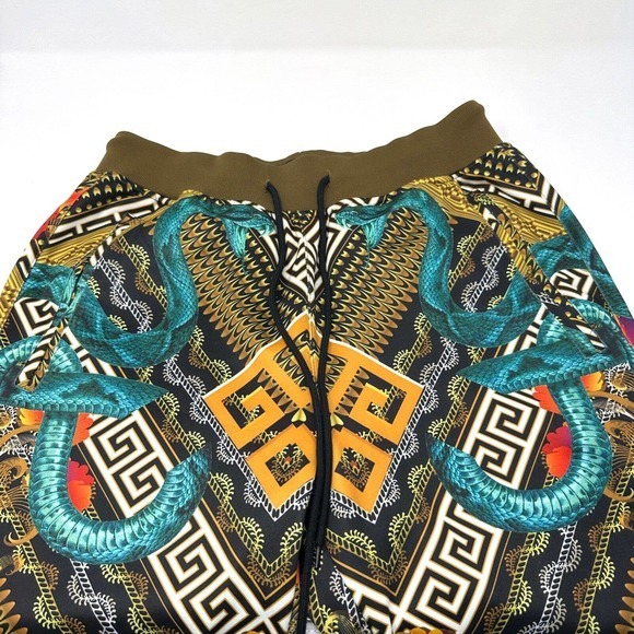 Reason Brand Colorful Serpent Men’s Poly Drawstring Shorts Pockets Size Small - Picture 5 of 6